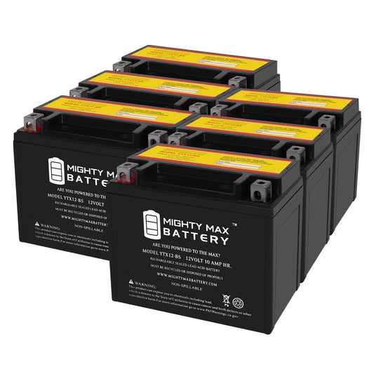 YTX12-BSize 12V 10Ah Replacement Battery compatible with Sizeuzuki GSizeX-R1000, Z 01-04 - 6 Pack