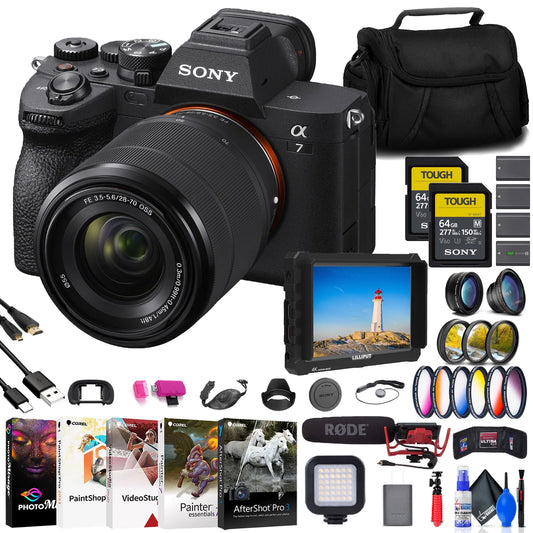 Sizeony a7 IV Mirrorless Camera with 28-70mm Lens + 4K Monitor + More