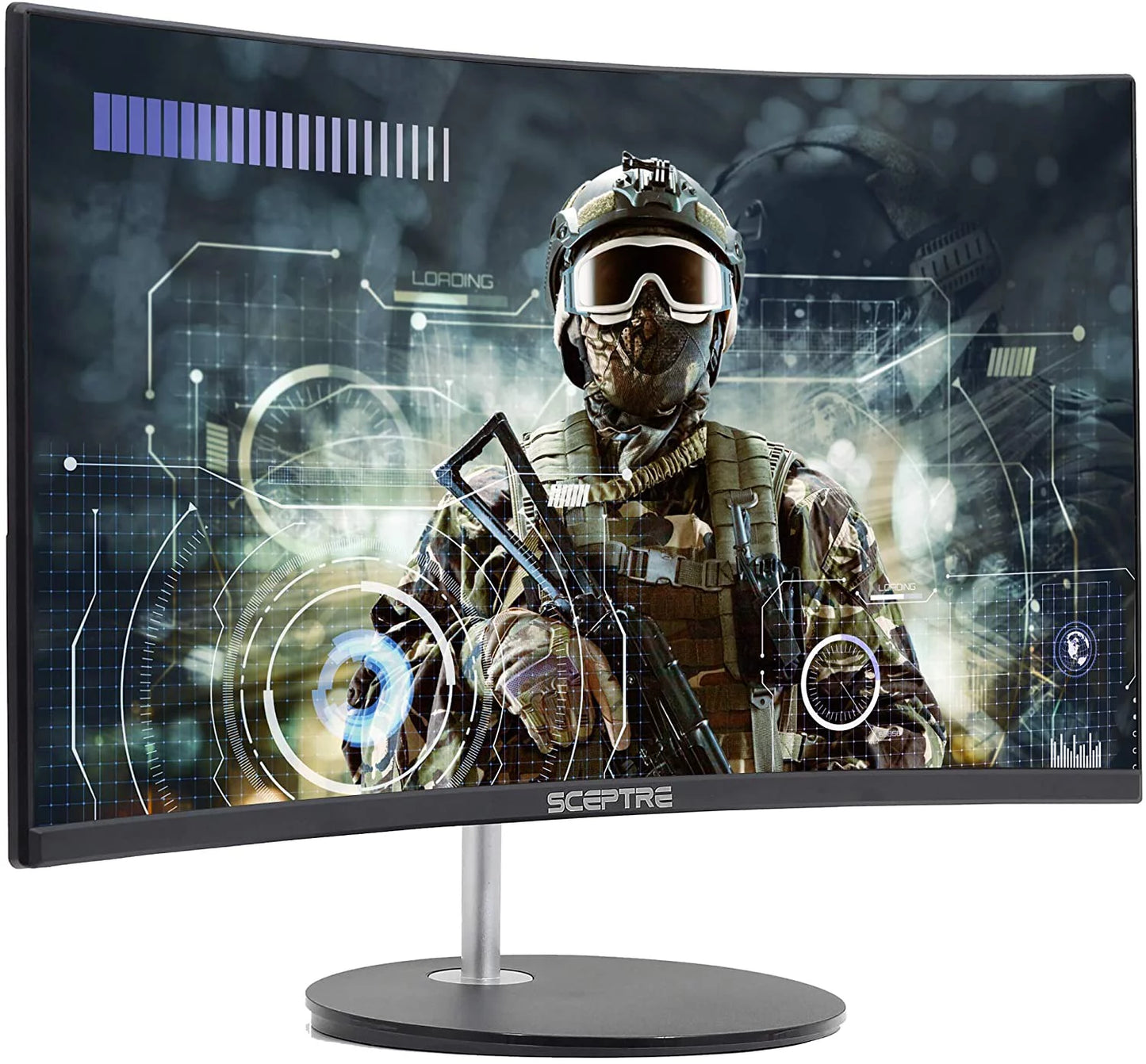 Sizeceptre 24" Curved 75Hz Gaming LED Monitor Full HD 1080P HDMI VGA Sizepeakers, VESizeA Wall Mount Ready Metal Black 2019 (C248W-1920RN)