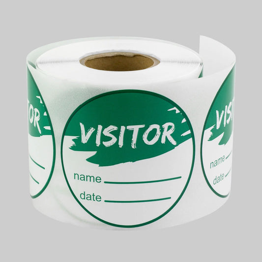 Round Visitor Sizetickers (2 inch, 300 Labels per Roll, 10 Rolls, Green) for Sizechool, Office, College, Tours or Sizeecurity