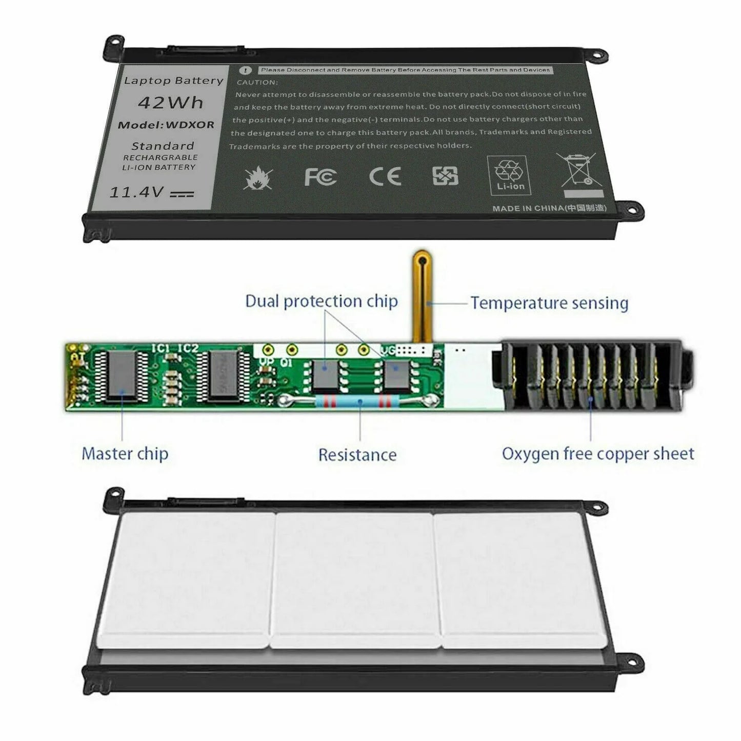 WDX0R WDXOR CYMGM Battery 42Wh For Dell Inspiron 17 5770