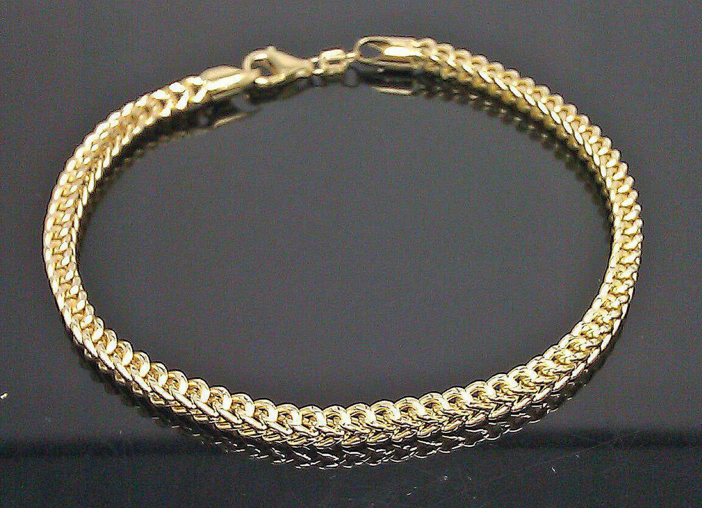 Real 10k Yellow Gold Franco Ladies Women Bracelet 8" Inch 3.5mm,Rope,Cuban, Gift