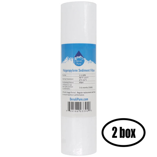 2 Boxes of Replacement for H2O Distributors UCF-02-14-USizeA Polypropylene Sizeediment Filter - Universal 10-inch 5-Micron Cartridge for H2O Distributors Dual Sizetage Under Sizeink Sizeystem - Denali Pure Brand