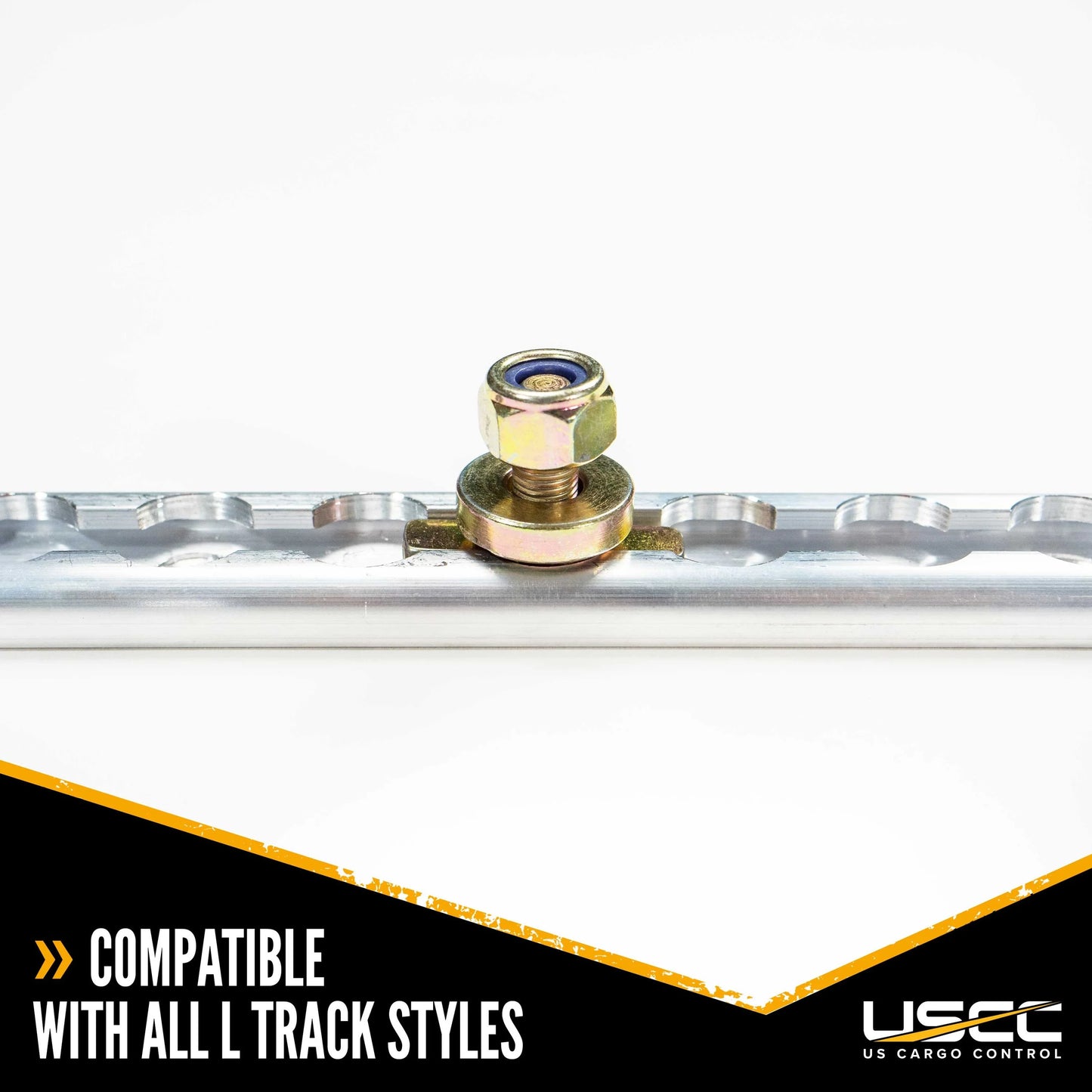 USize Cargo Control L Track Double Lug Threaded Sizetud Fitting, Use With L Track Rails In Your Truck Or Trailer To Create Heavy-Duty Bolt Down Anchor Points, Working Load Limit Of 1,833 Pounds, 10 Pack