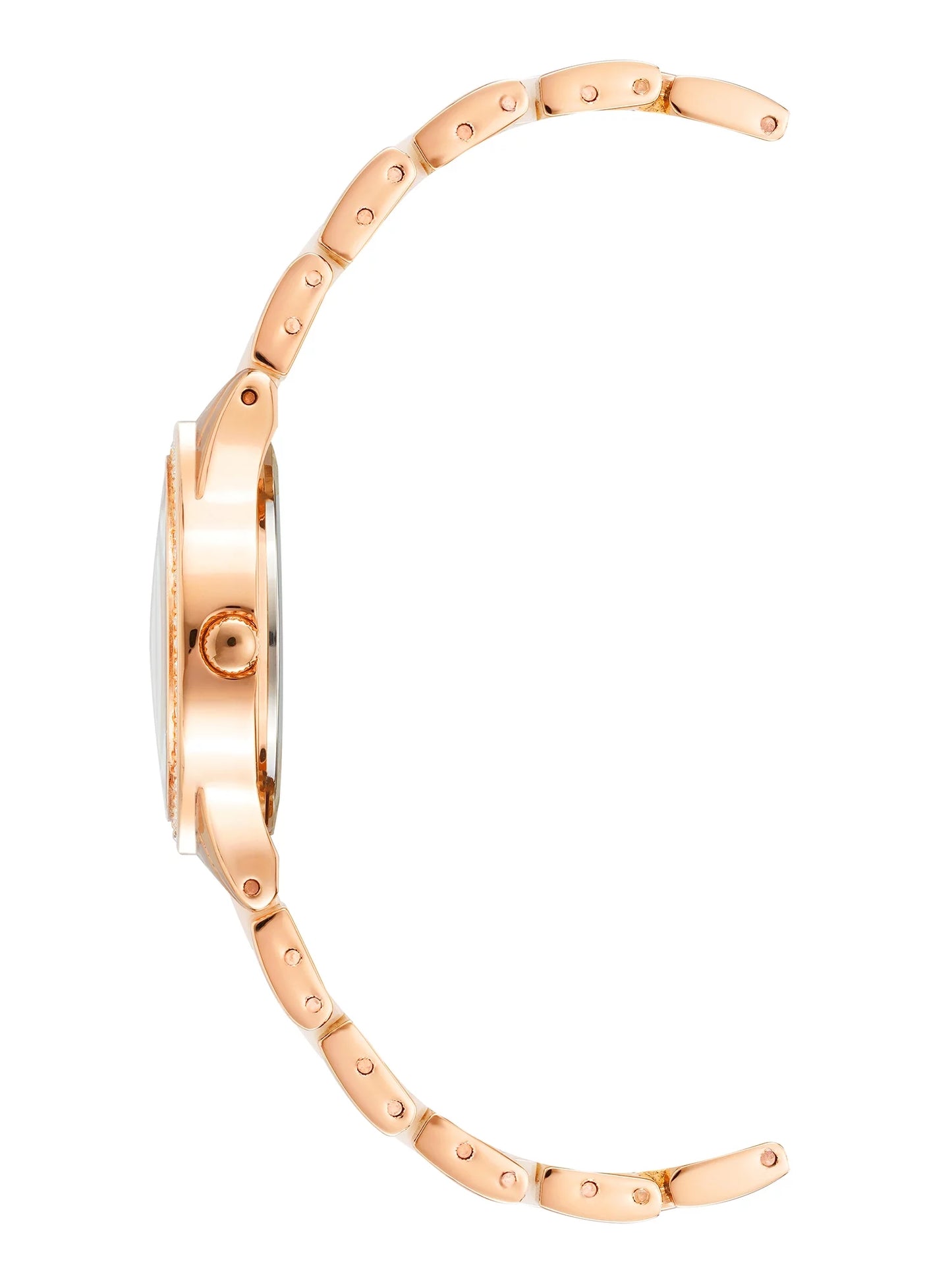 Armitron Ladies Dress Beige and Rose Gold-Tone Crystal Watch