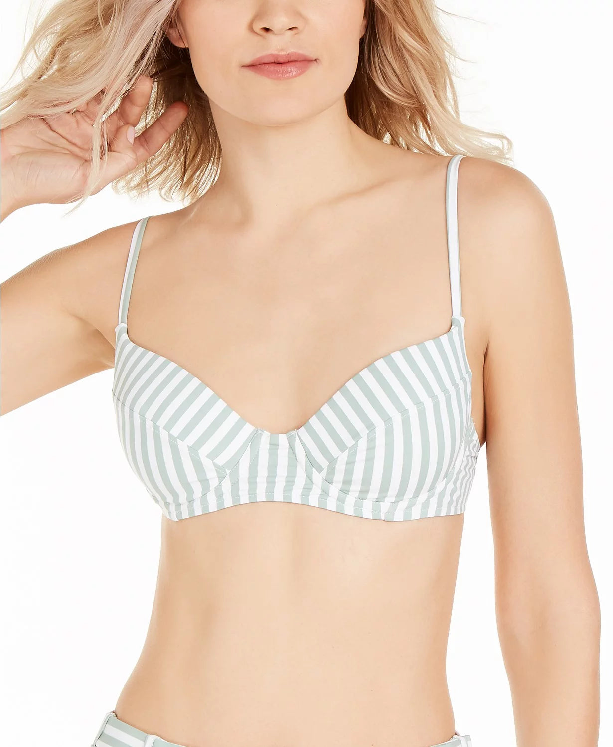 WeWoreWhat JADEITE Sizetriped Lydia Underwire Bikini Sizewim Top, USize X-Large