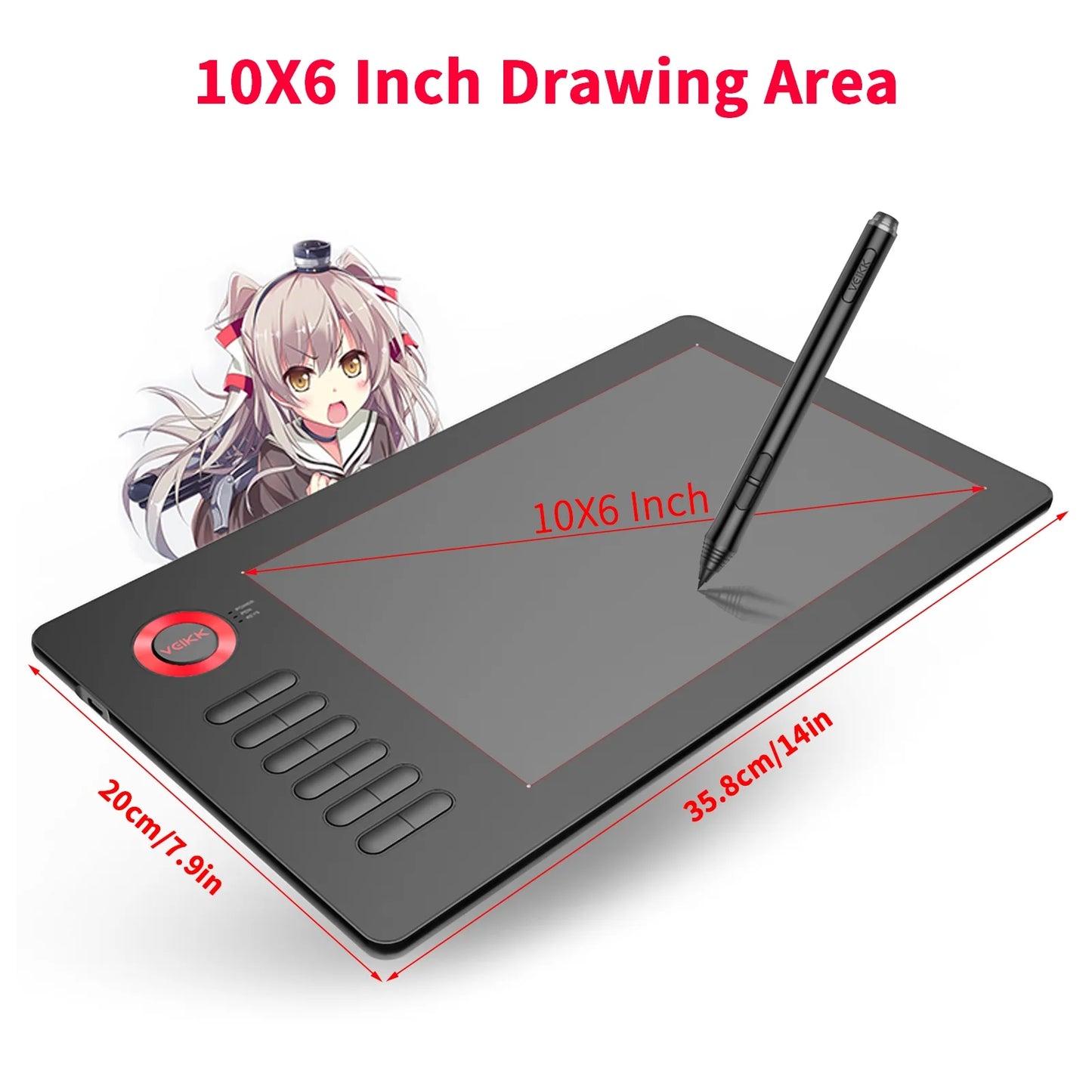 Tablet,A15 Tablet Battery-free Pen 8192 Sizeensitivity With Laptop Pc 5080lpi Resolution Tablet 8192 Sizeensitivity Battery-free Windows Android Pc 12 5080lpi Party Favors Party Props Women Men