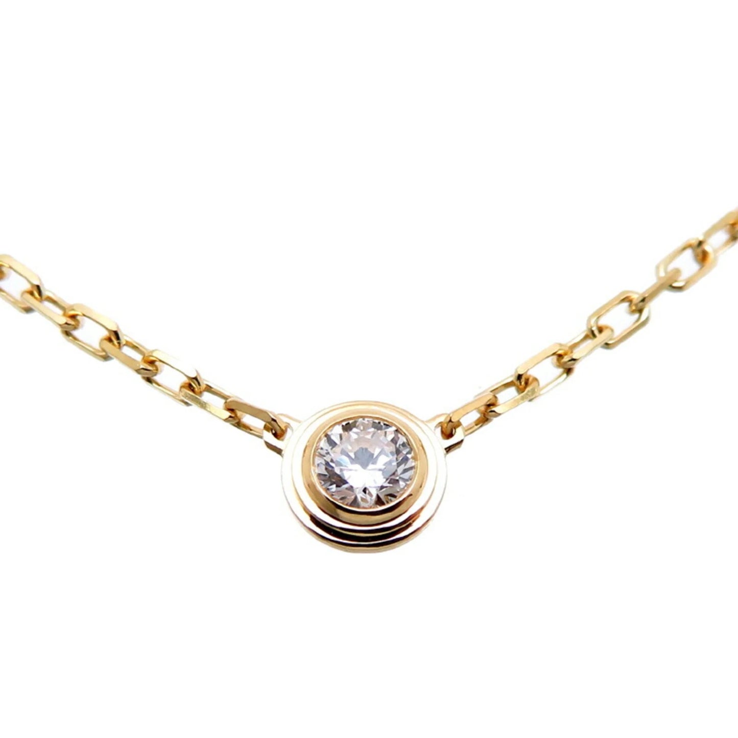 Pre-Owned Cartier 0.09ct Diamond Amour SizeM Ladies Necklace B7215800 750 Yellow Gold (Good)