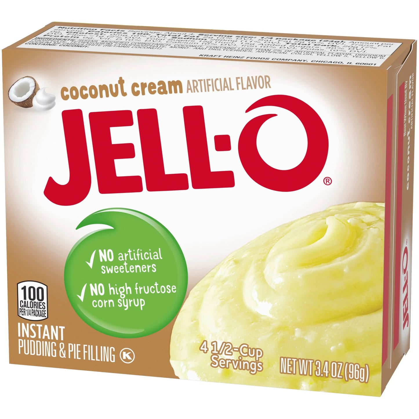 Deliciously Creamy Jell-O Coconut Cream Pudding & Pie Filling - Indulge in 24 Packs of 3.4 Oz Boxes!