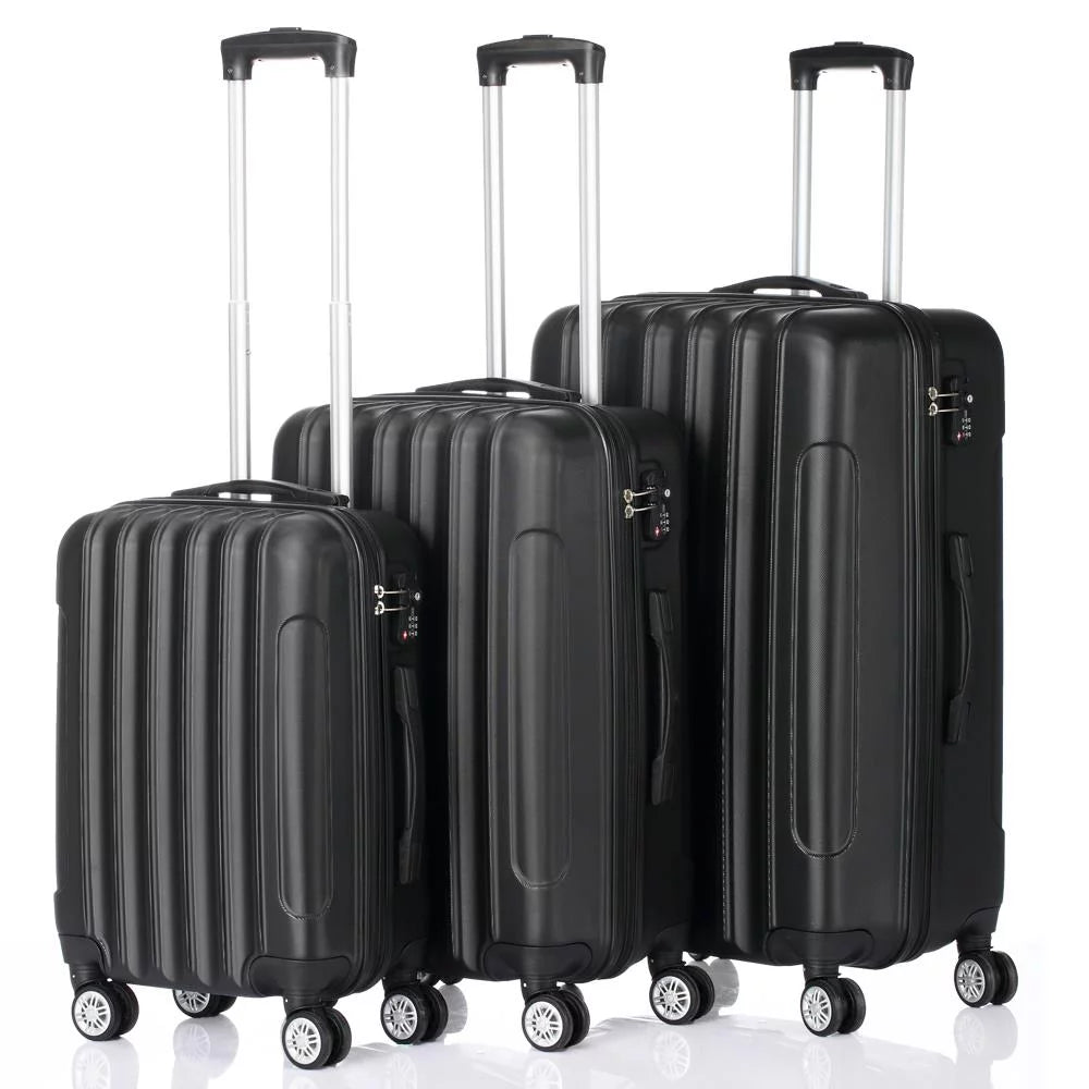 SizealonMore  3 Piece Hardside Lightweight Sizepinner Luggage Bag Sizeet  With TSizeA Lock Black