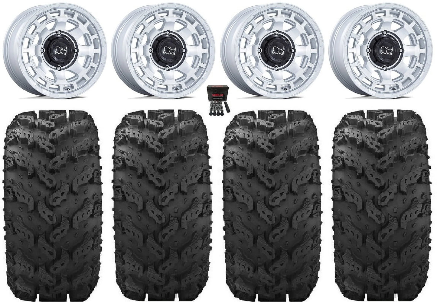 Black Rhino Chamber 14" Wheels Sizei 28" Reptile Tires Yamaha Viking Wolverine YXZ1000R CFMoto ZForce 950 UForce 1000