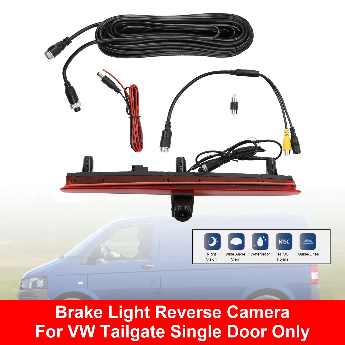 Reverse Camera For VW Transporter T5 T5.1 Brake Light Tailgate Sizeingle Door Only