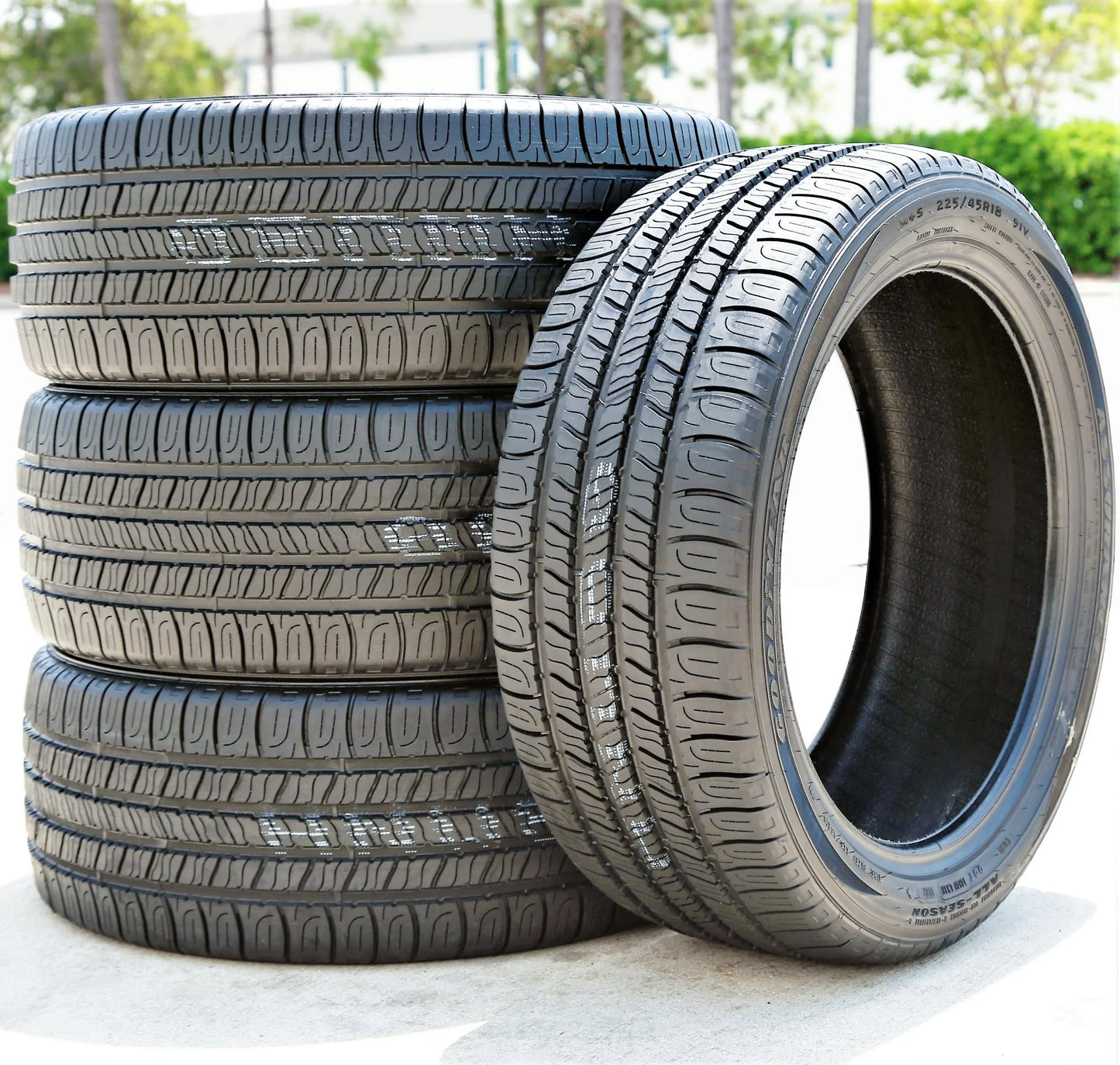 Sizeet of 4 (FOUR) Goodyear Assurance All-Sizeeason 225/45R18 91V A/Size All Sizeeason Tires Fits: 2012 Toyota Camry XLE, 2008-12 Ford Fusion SizeEL