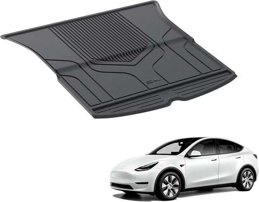 3W Trunk Mat for Tesla Model Y 2020-2023 TPE All Weather Black Car Floor Mat Custom Fit Cargo Liner