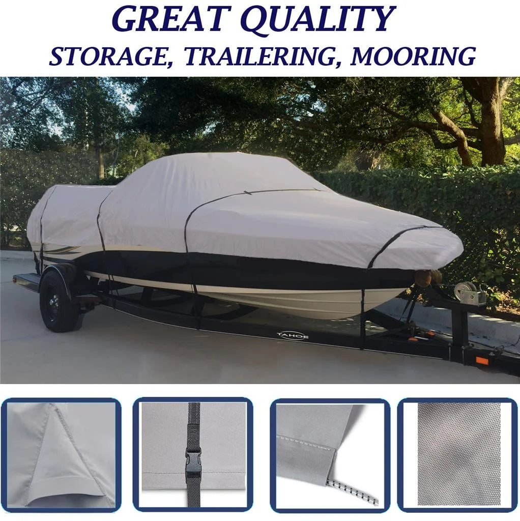 BOAT COVER Compatible for DELTA/GREGOR EAGLE 16 TC O/B 1996 1997 SizeTORAGE, TRAVEL, LIFT