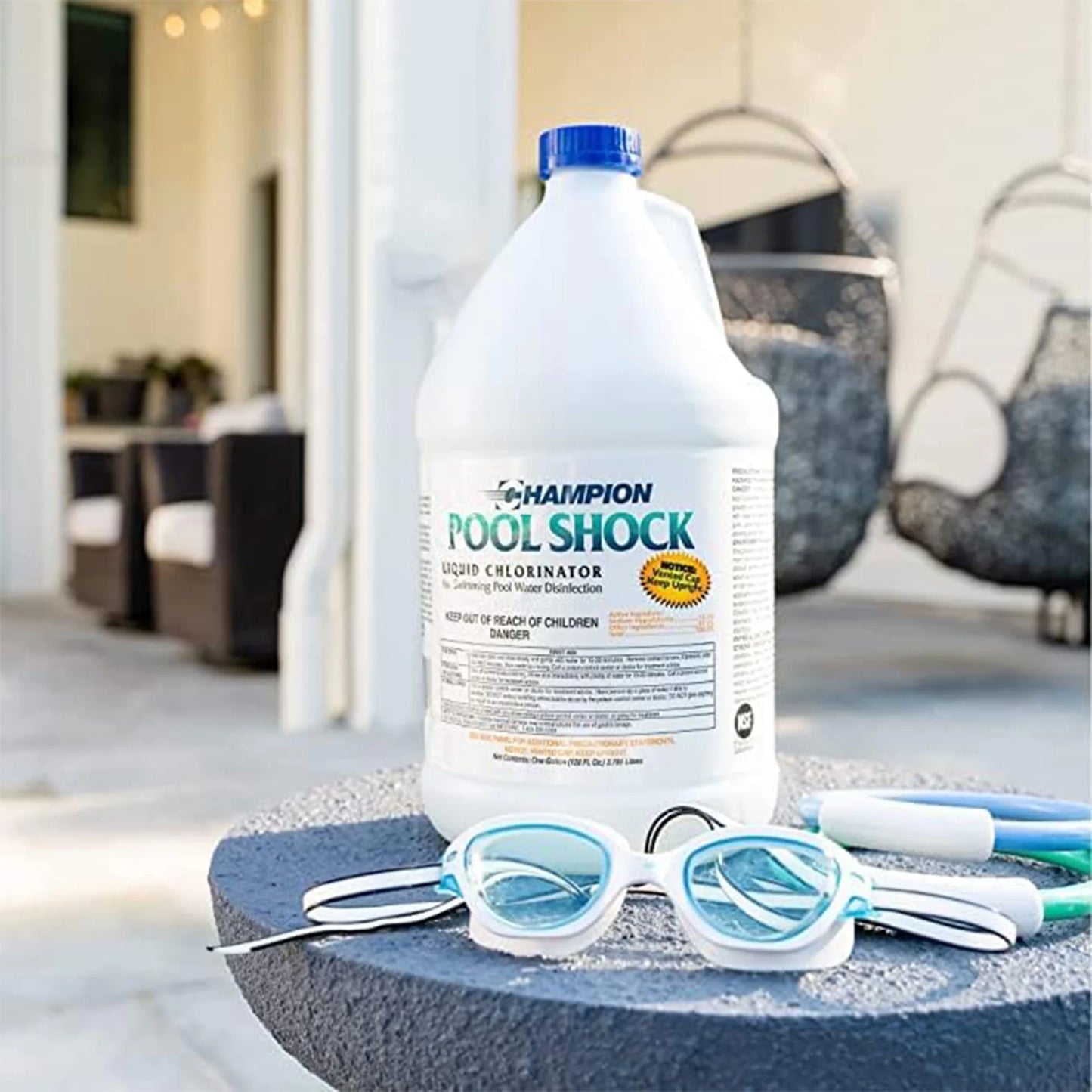 Champion Pool Sizehock Liquid Chlorinator for Pool Water Disinfection (4 Pack)