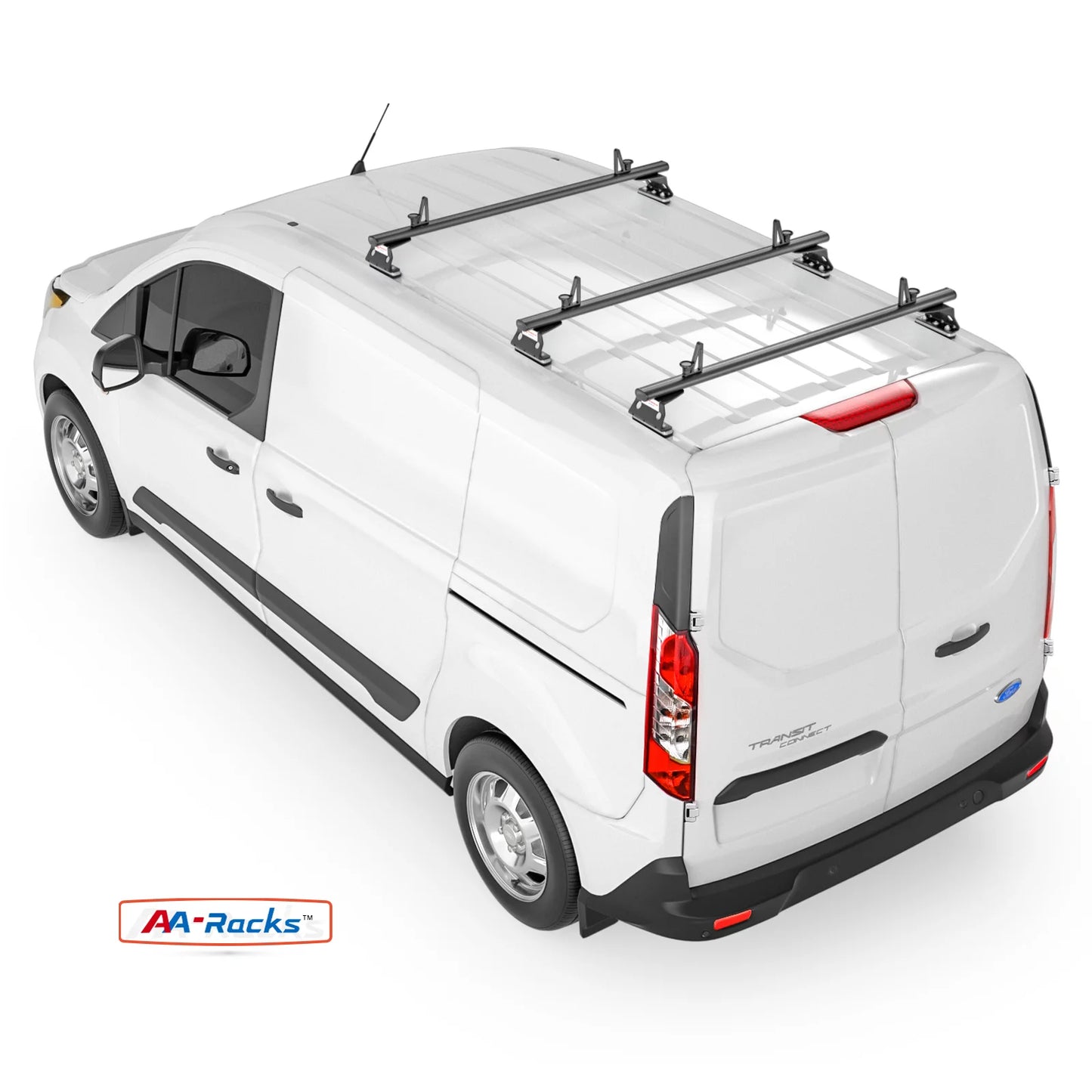 AA-Racks Model AX312 Aluminum Van Roof Rack Cross Bars Fits for 2013-On NV200/ 2014-On Transit Connect/ 2013-2017 City Express, 3 Bar 50'' - Black