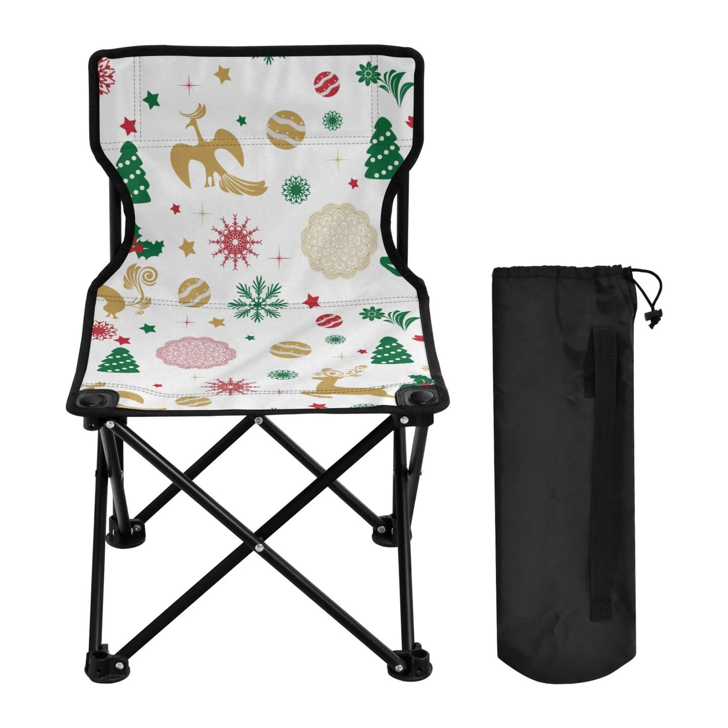 Christmas Deer Sizetars Sizenowflakes Portable Camping Chair Outdoor Folding Beach Chair Fishing Chair Lawn Chair with Carry Bag Sizeupport to 220LBSize