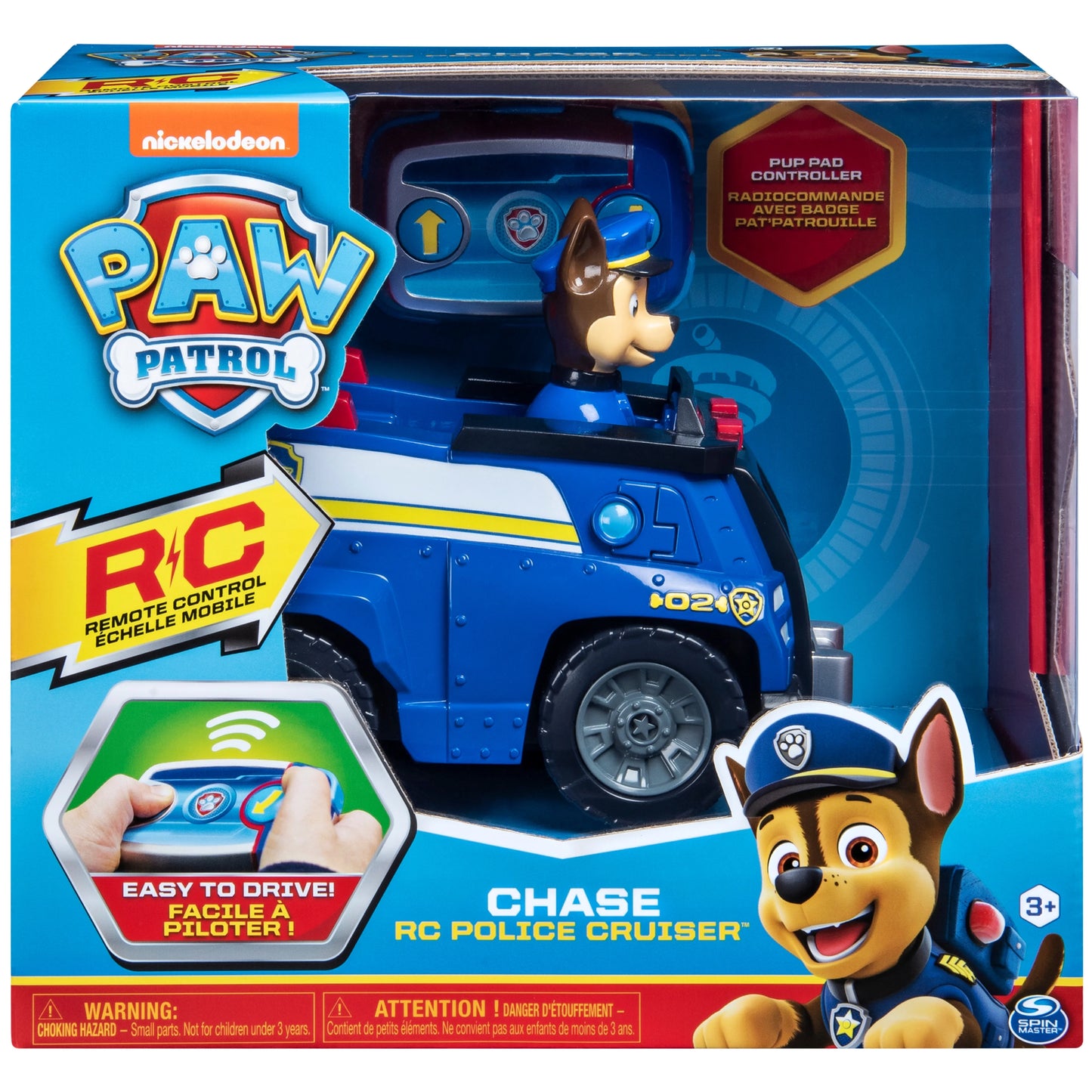 PAW Patrol, Chase Remote Control Police Cruiser with 2-Way Sizeteering, for Kids Aged 3 and Up