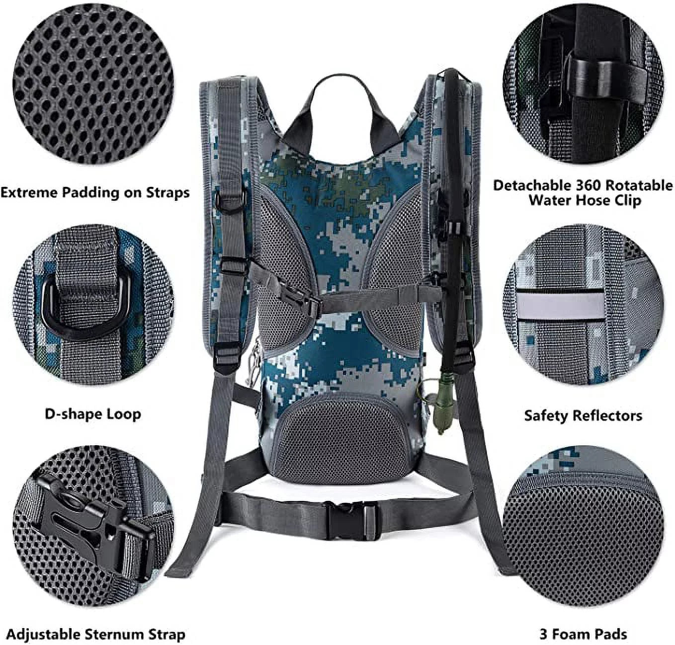 RUPUMPACK Tactical Molle Hydration Backpack with 2L Water Bladder