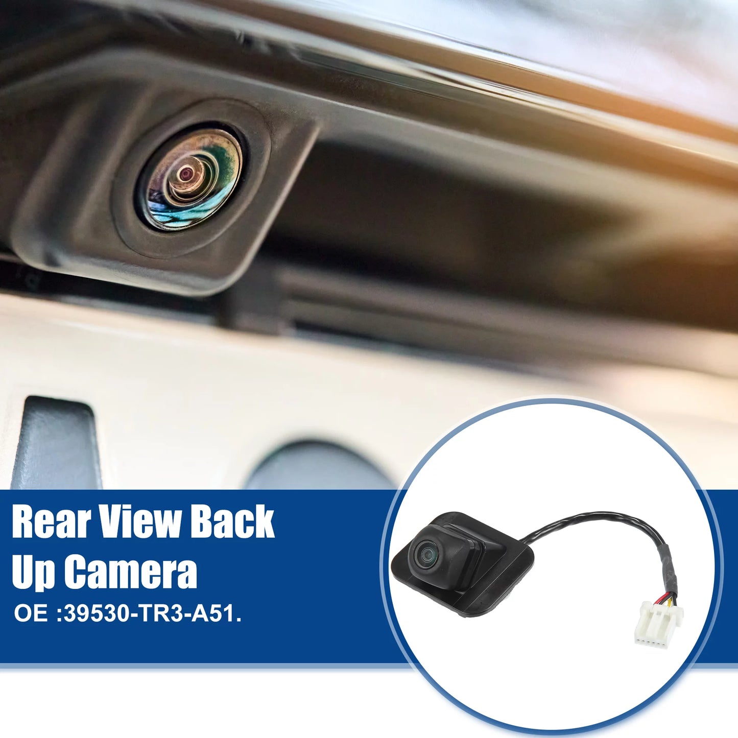 Unique Bargains Rear View Back Up Camera Replacement Fit for Honda Civic 2013 2014 2015 Black