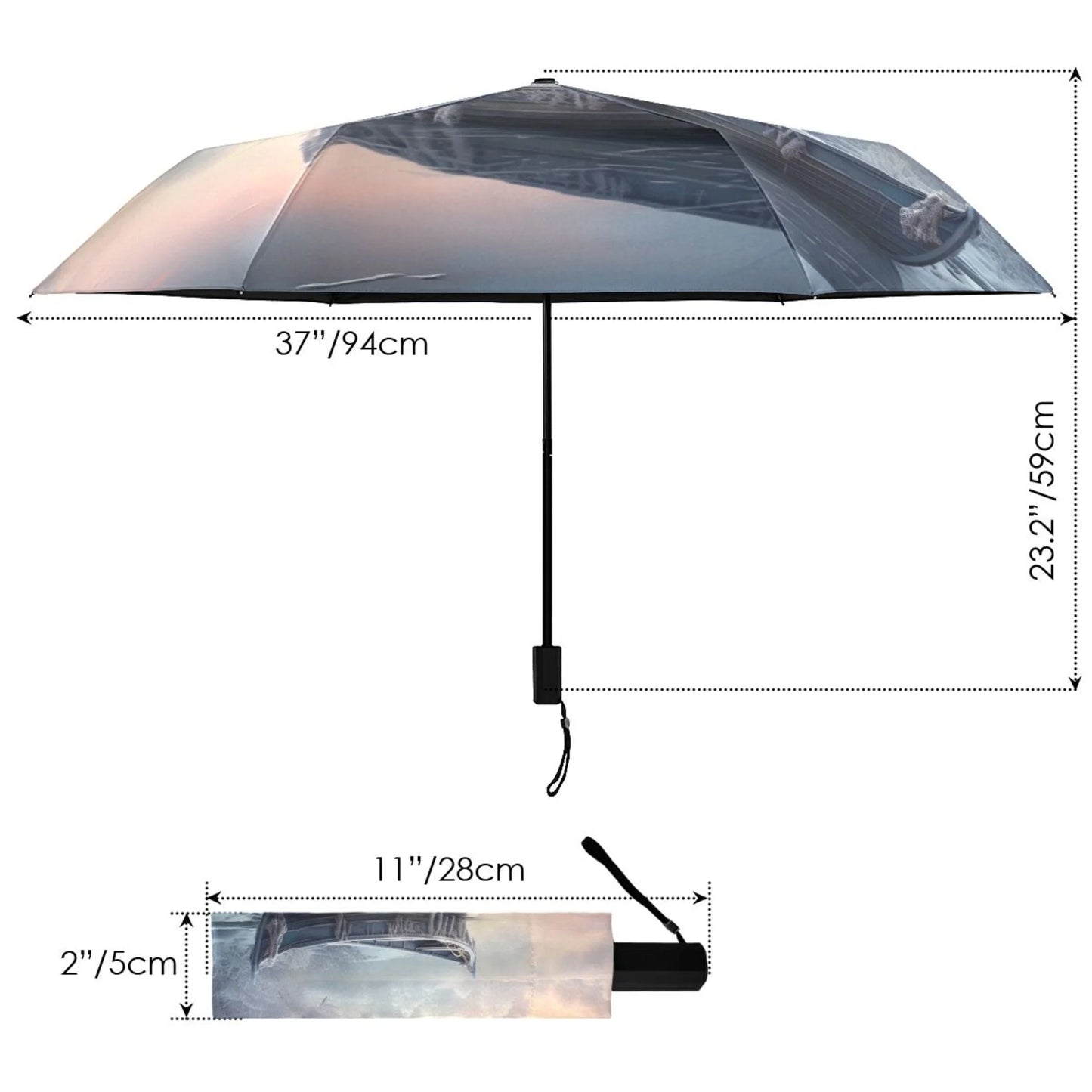 Winter Sizenow with Boat Compact Folding Umbrella for Rain Windproof Travel Umbrella UPF 50+ Lightweight Packable Arc Sizeize