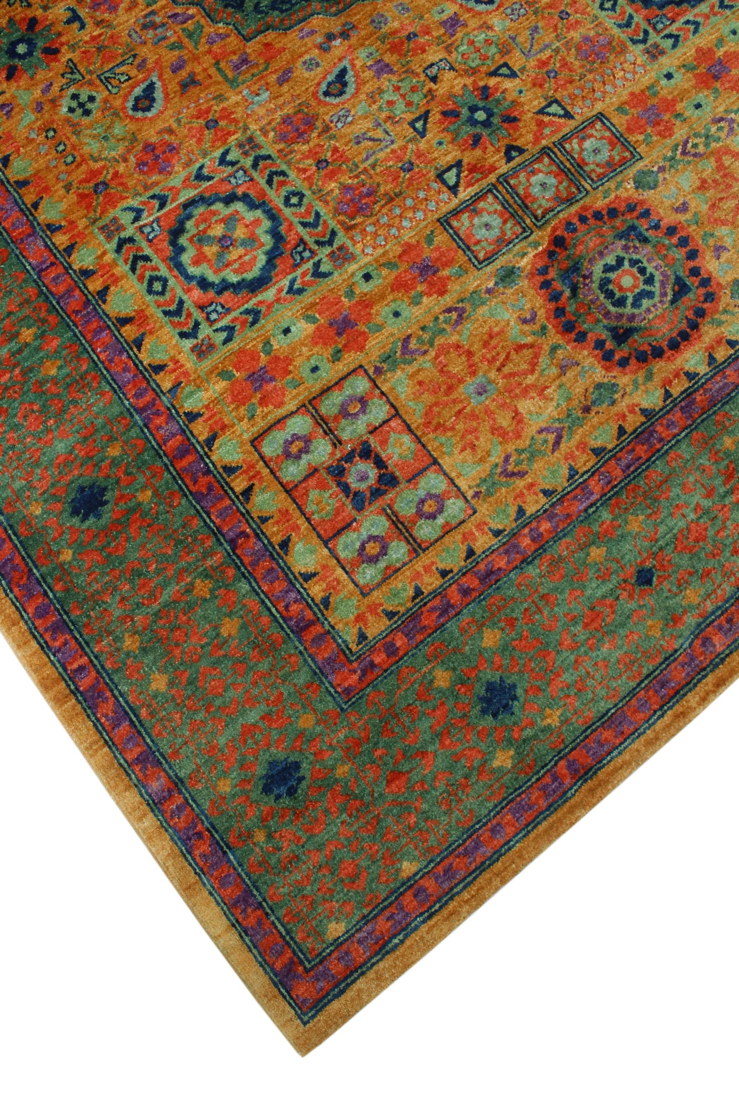 Aria Lemuel Gold/Green Rug, 5'7" x 7'8"