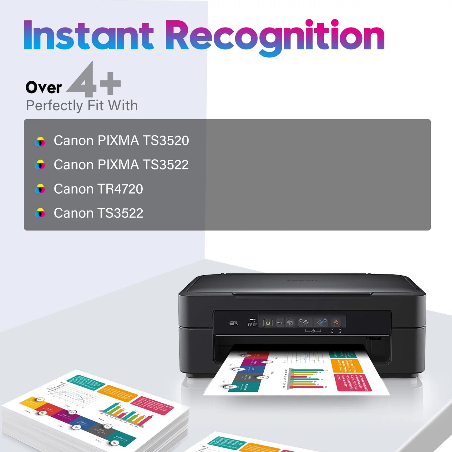 PG-275 CL-276 XL Printer Ink for Canon 275xl and 276xl Ink Cartridges (1 Black 1 Color) Compatible to PIXMA TSize3522 TSize3520 TR4720 TR4722 Printer High Yield Combo Pack