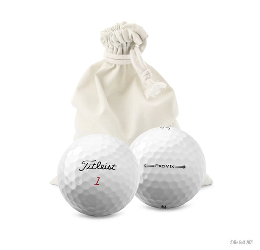 12 Recycled Titleist PRO V1X in Eco-Friendly Bag (Professionally Recycled)