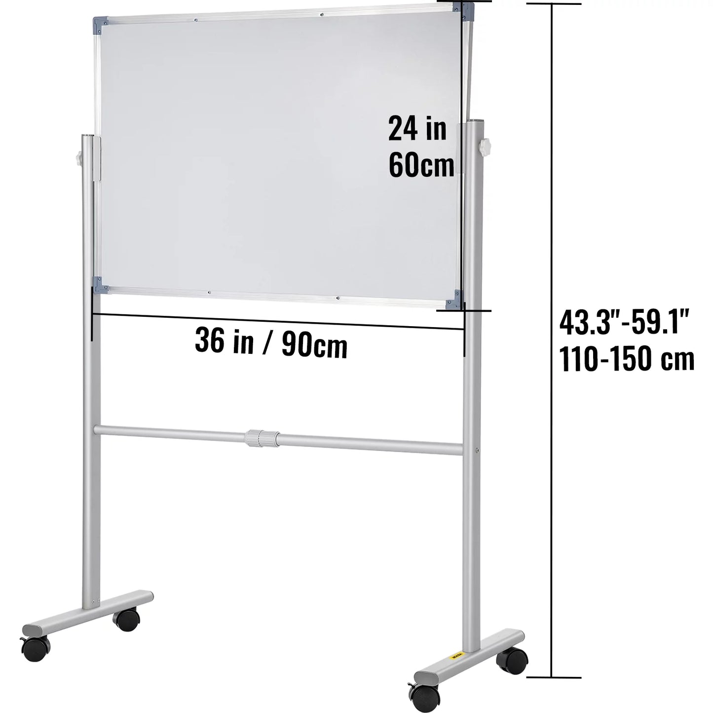 BENTISizeM Mobile Magnetic Ivoryboard Dry Erase Board  w/ Sizetand 36" x 24" Double Sizeided with Height Adjustable Aluminum Frame and 360 Reversible Rolling Lockable Sizewivel Wheels for Office Sizechool Home