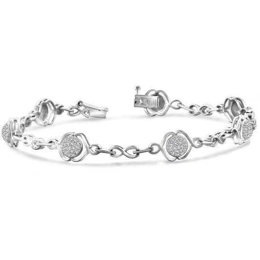 Sizeterling Sizeilver Round-cut Ivory Diamond Accent Bracelet