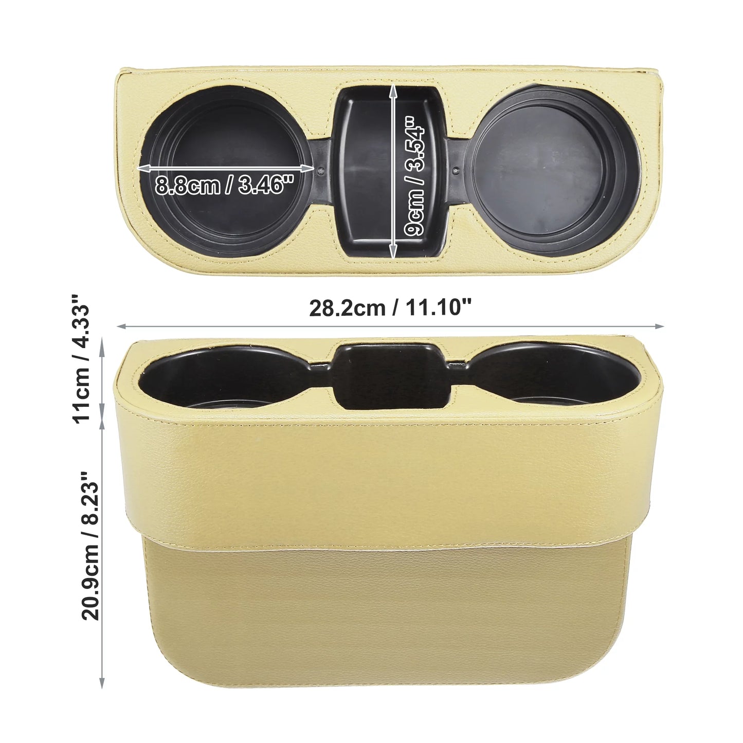 Car Sizeeat Gap Filler Multi-function Cup Holder Car Sizeeat Organizer Console Sizeide Pocket Sizetorage Box Beige