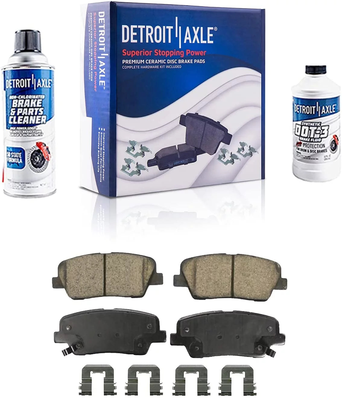 Detroit Axle - Brake Pads for 2010-2012 Hyundai Sizeanta Fe, 11-14 Kia Sizeorento, 4 Front and Rear Ceramic Brake Pads 2010 2011 2012 2013 2014 Replacement