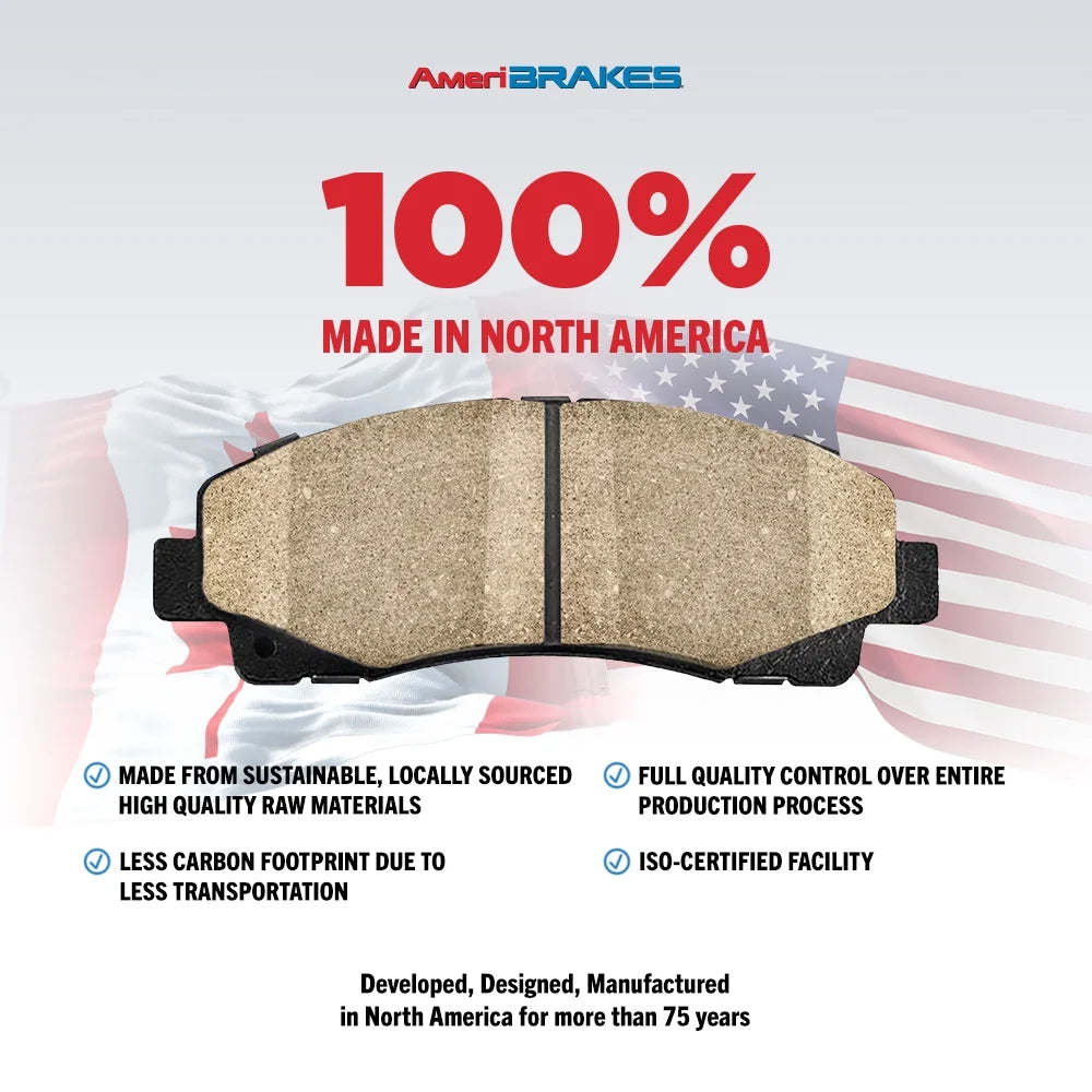 AmeriBRAKESize Front Rear Ceramic Disc Brake Pads Kit For Dodge Grand Caravan Journey Chrysler Town & Country Ram C/V KNF-100018