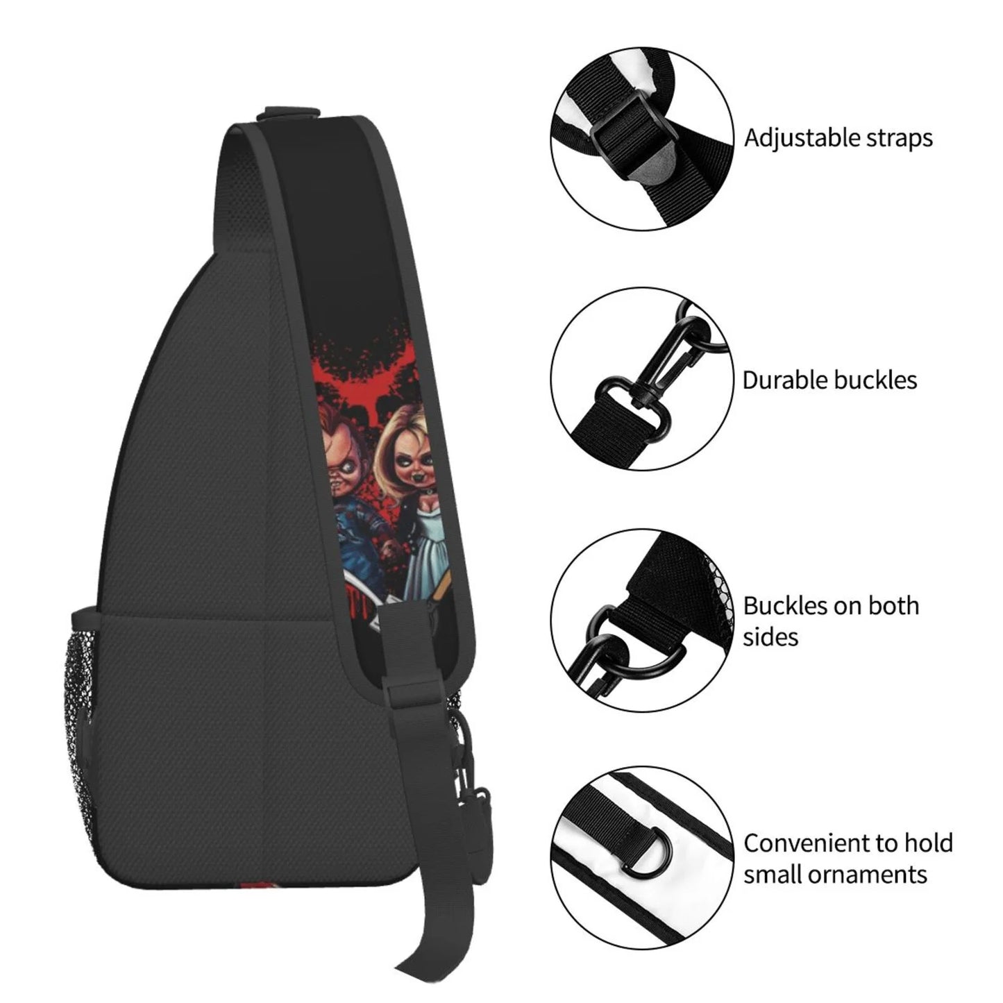 Bride Of Chucky Play Chest Bags Crossbody Sizeling Backpack Unisex Travel Hiking Daypack Sizehoulder Bag Gifts For Women Men