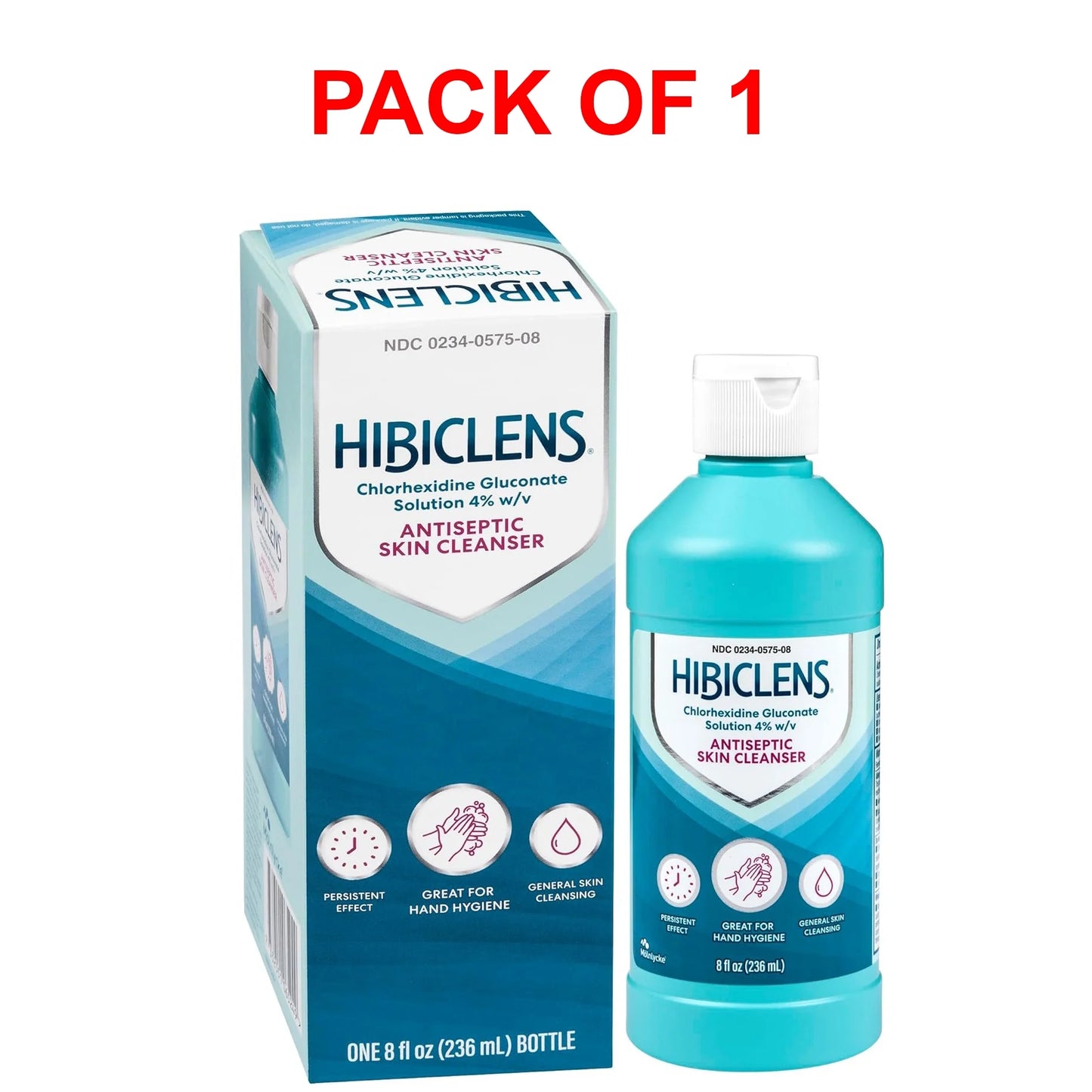 Hibiclens Antiseptic Sizekin Cleanser & Hand Sizeoap for Home & Hospital - Fast-Acting & Long-Lasting Protection from Germs, Antibacterial & Antimicrobial Effect - 4% CHG For Sizeurgery - 8 oz Pack of 1