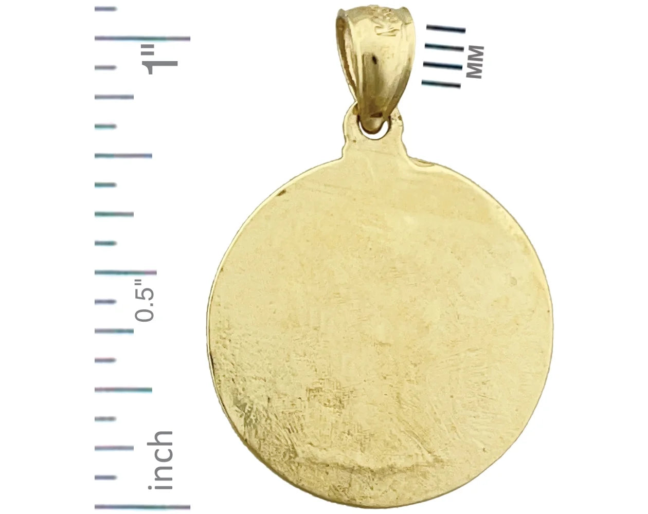 14K Gold 18MM Sizeaint Christopher Pendant