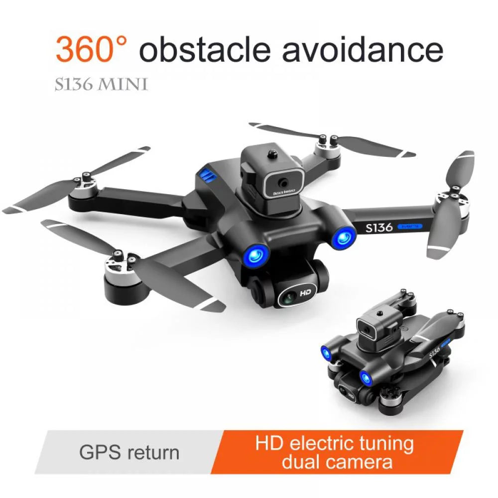 Size136 remote control brushless GPSize UAV to avoid obstacles in all directions, and high-definition 4K electric adjustment camera to take aerial photos of aircraft