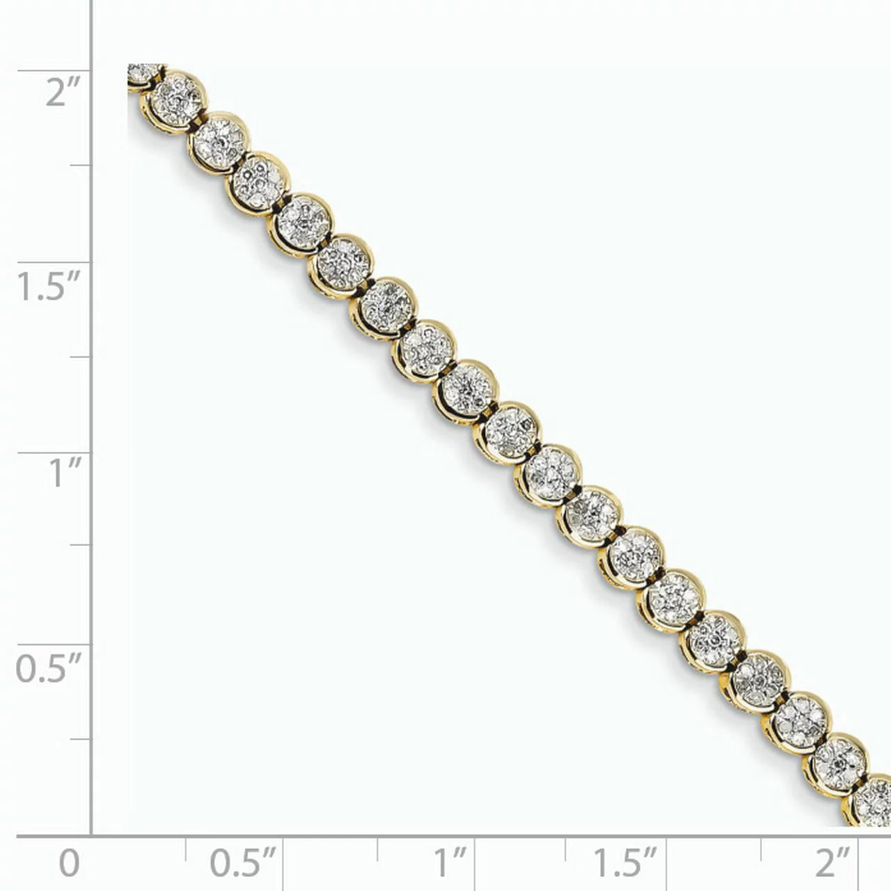 14k Yellow Gold Diamond Tennis Bracelet. Carat Wt- 1ct