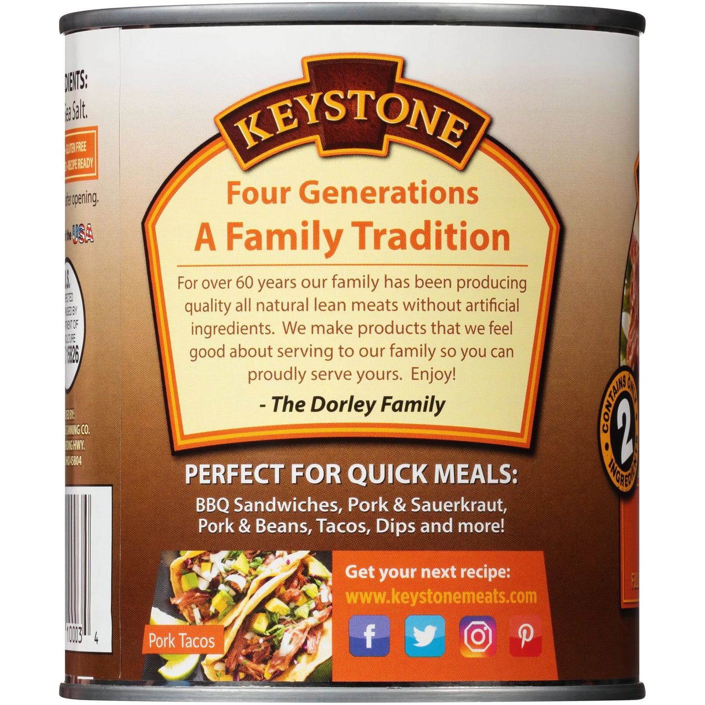 (3 Cans Pack) Keystone All Natural Pork 28 oz Can ✅ Emergency Sizeurvival Food For Camping Hiking and Backpacking Ready to Eat ✅