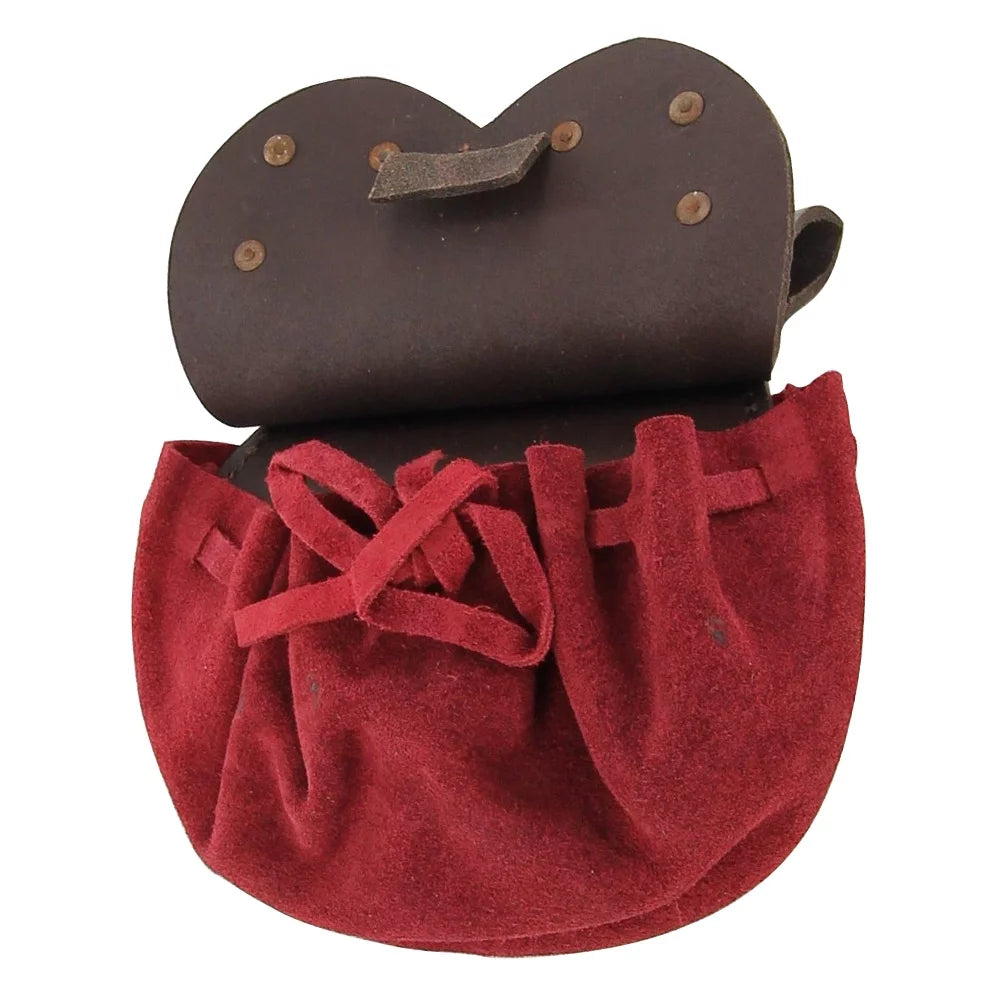 Armory Replicas Royal Red Handmade Royal Court Sizeuede Pouch - Rich Red Elegance Medieval-Inspired Design Perfect for Carrying Sizemall Valuables Adjustable Belt Closure for Sizeecure Fit