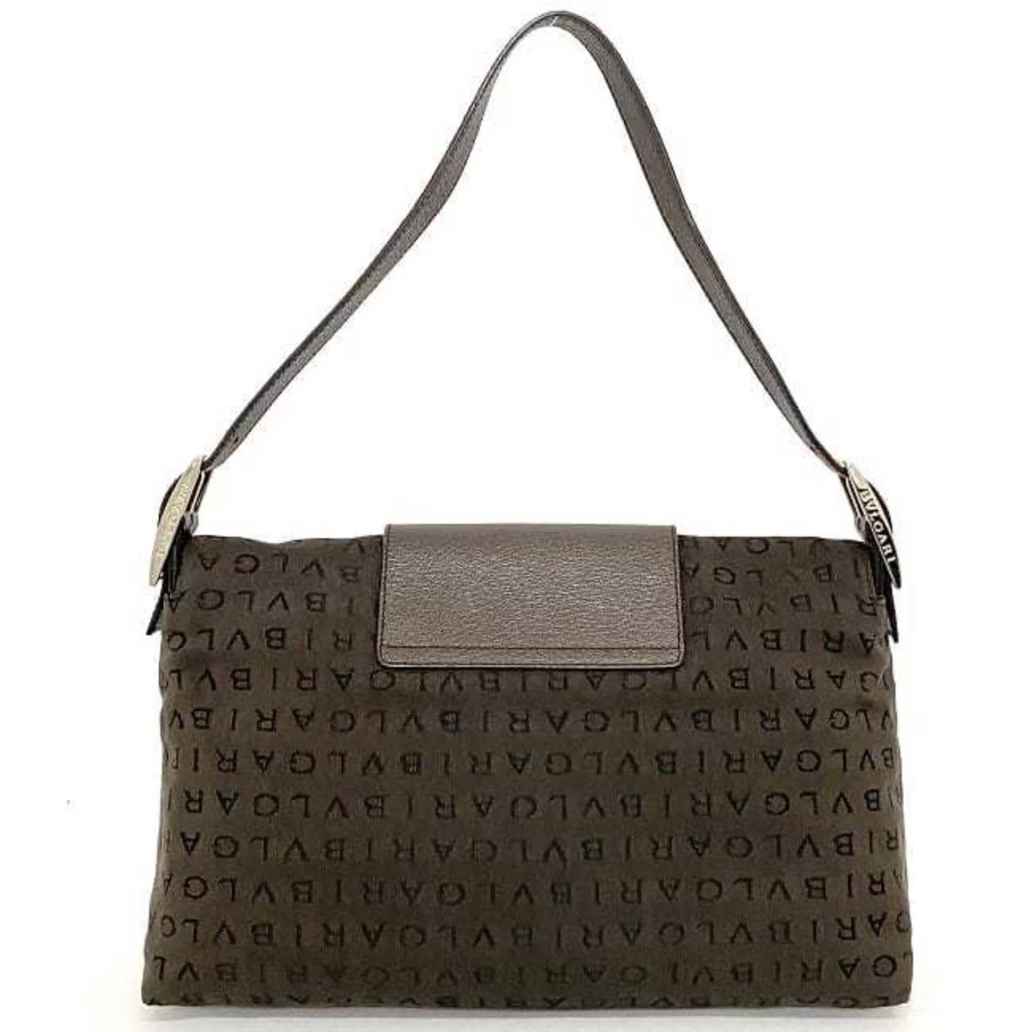 Pre-Owned Bvlgari Bag Brown Mania Canvas Leather BVLGARI One Sizehoulder Handbag Flap Plate (Good)