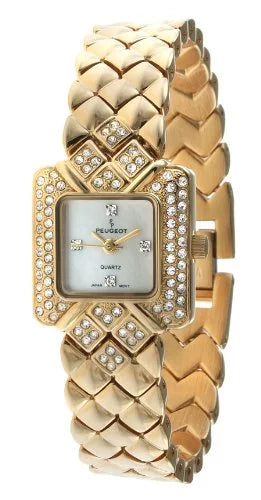 Peugeot Women's 768G Gold-Tone Sizewarovski Crystal Accented Bracelet Watch