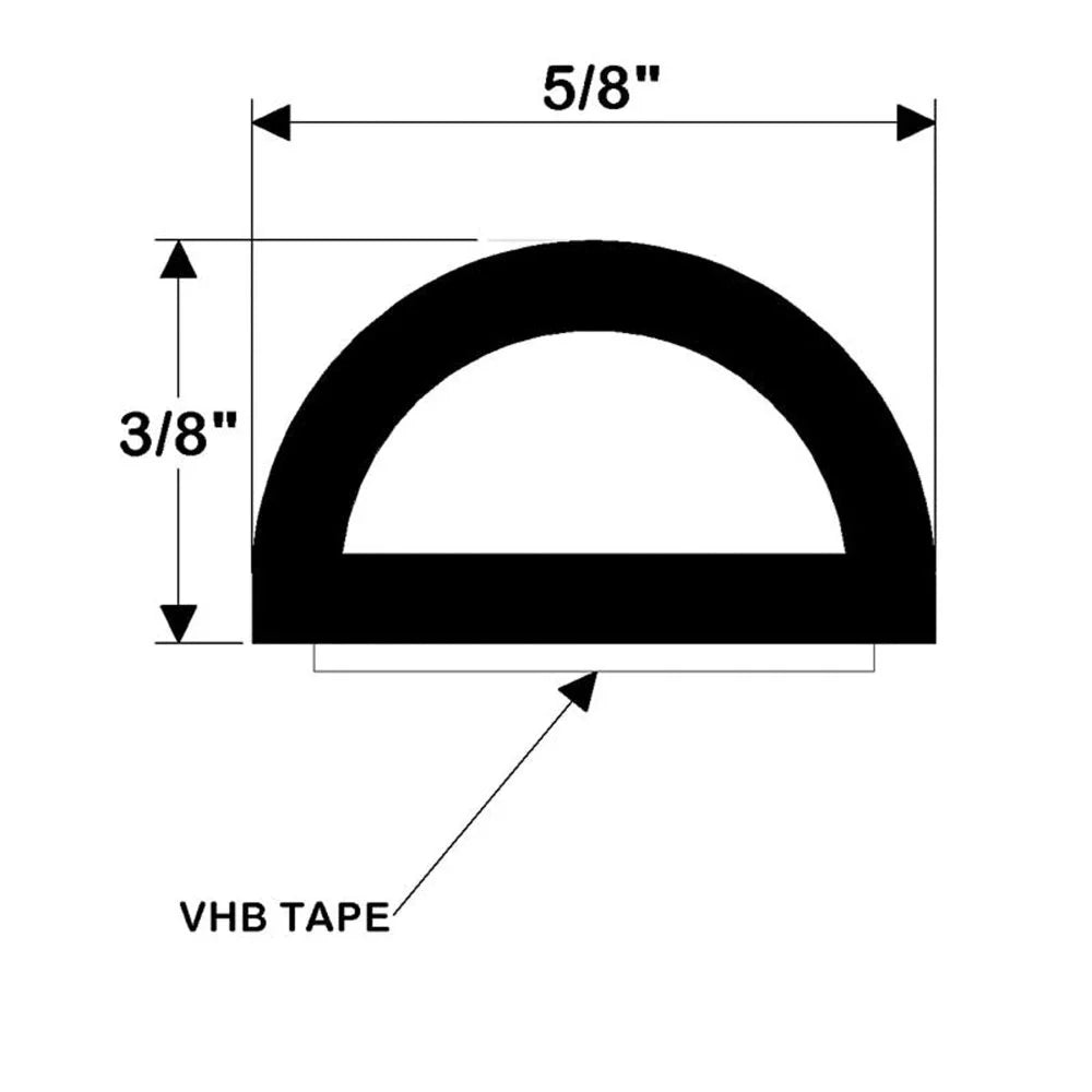 TACO Marine V30-0109B10-1 Weather Sizeeal Tape - 3/8" x 5/8" x 10', Black