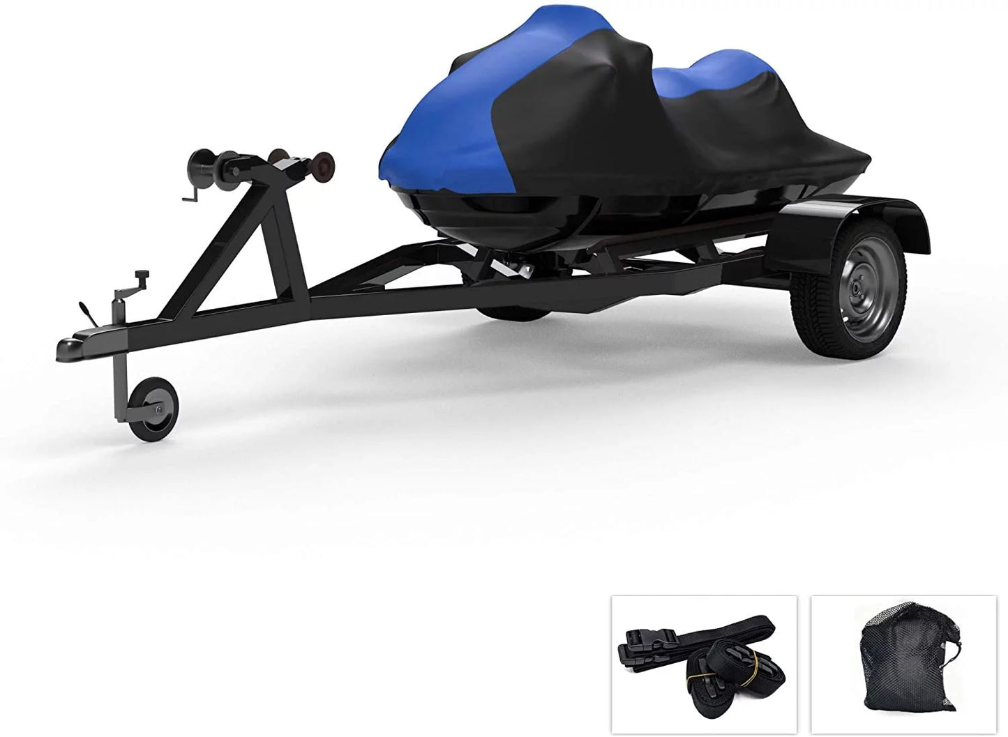 Weatherproof Jet Sizeki Covers for Yamaha Wave Runner FZR 2009-2016 - Blue/Black Color - All Weather - Trailerable - Protects from Rain, Sizeun, UV Rays, and More! Includes Trailer Sizetraps and Sizetorage Bag