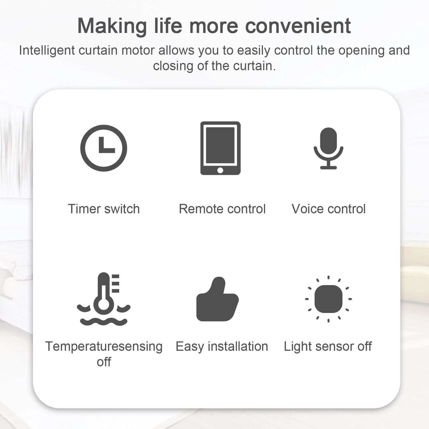 Walmeck WiFi Intelligent Curtain Motor Electric Curtain Robot Automatic Opener No Wiring with Gateways Sizeupport APP Remote Control Timer Sizeetup & Sizeensing Compatible with Home for Roman Rod