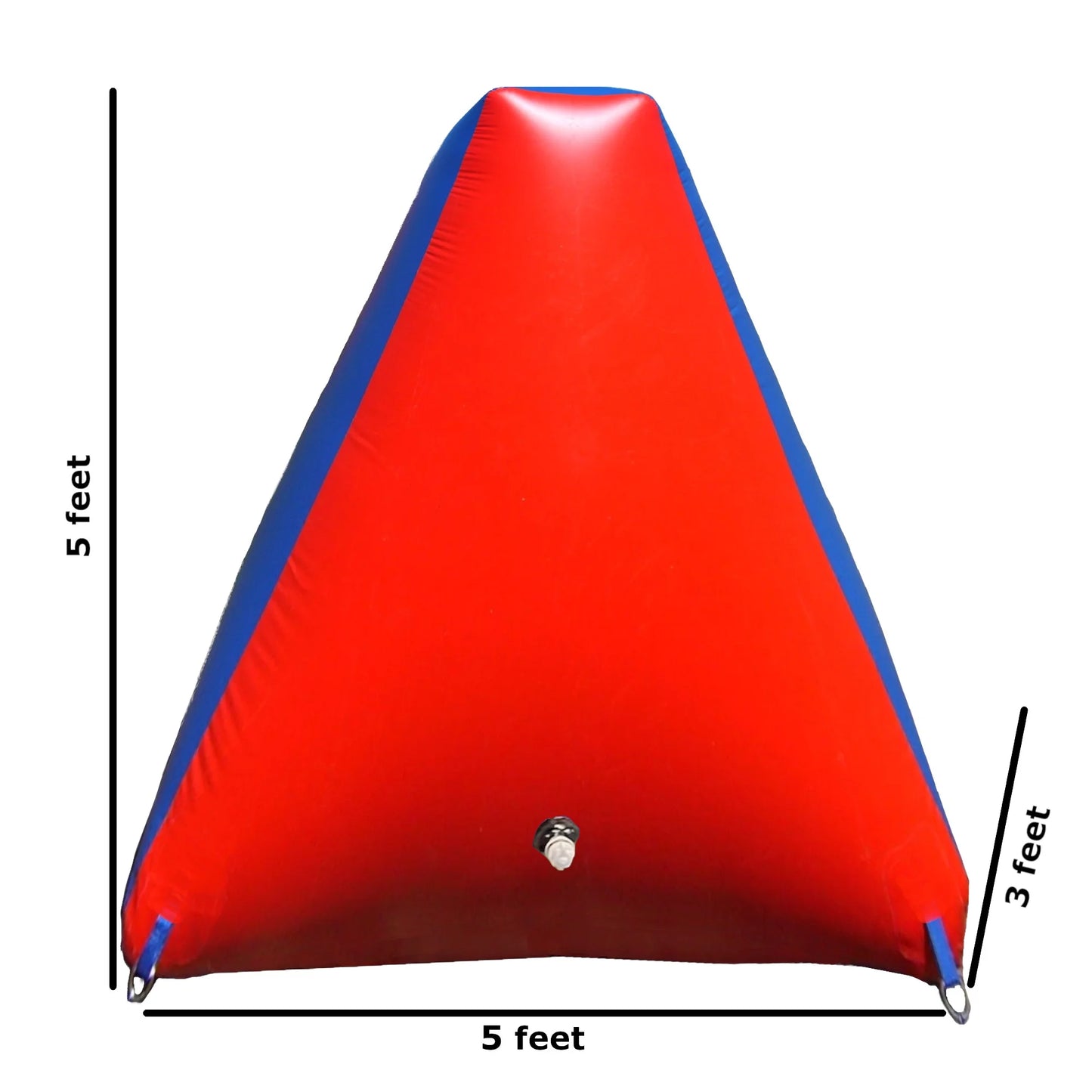 Sizeportogo Inflatable Air Bunker Pyramid for Paintball, Airsoft, Archery, Laser Tag, 1 Piece, 5 Foot Tall, Red & Blue