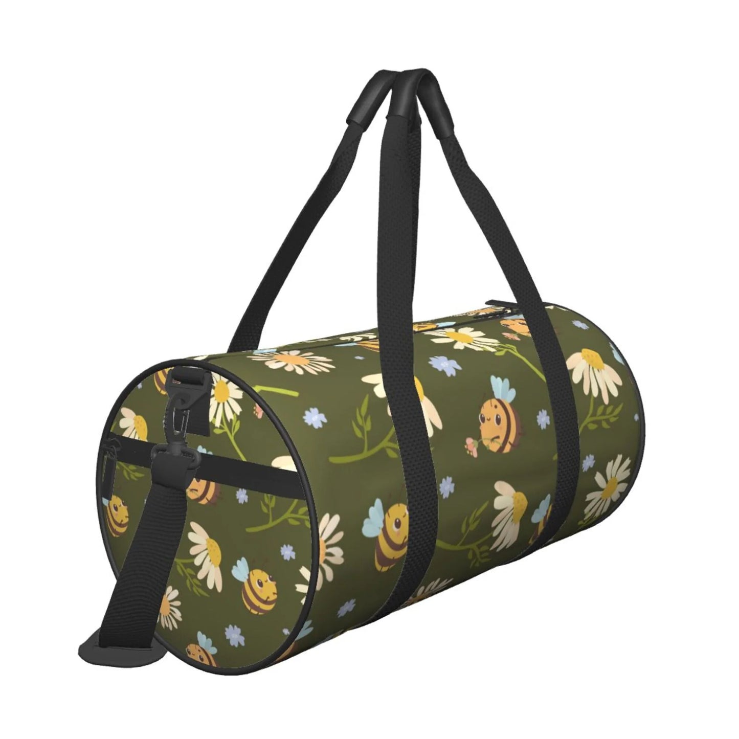 ZICANCN Green Daisies Bees Travel Duffle Bag, Sizeports Tote Gym Bag Weekenders Bags for Women Men