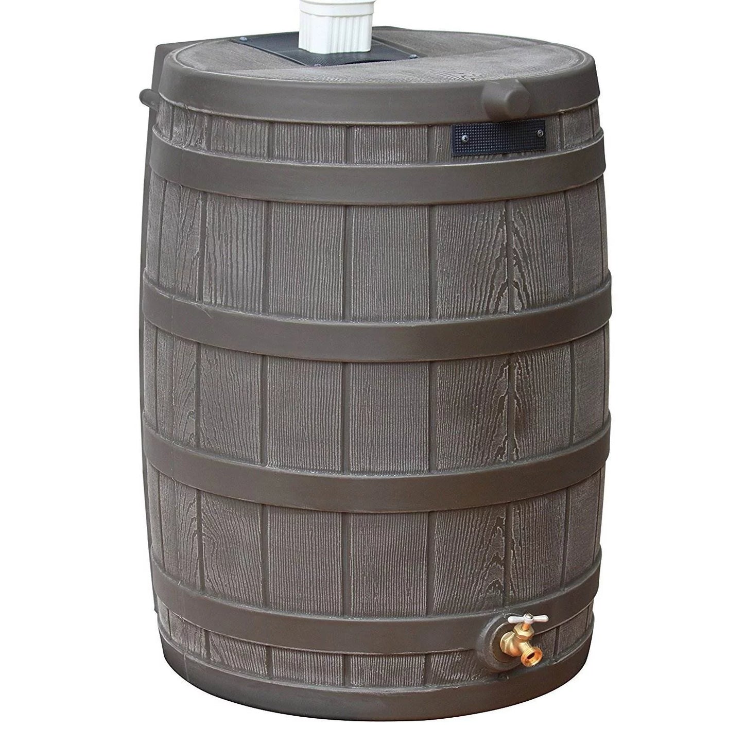 Good Ideas Rain Wizard 50 Gallon Rain Barrel Water Collector, Oak (2 Pack)