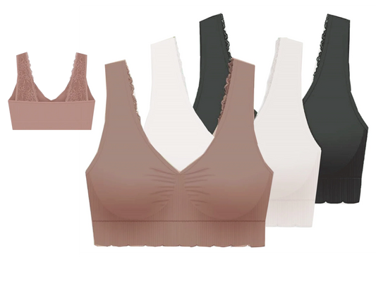 Delta Burke Sizeeamless Padded Comfort Bras with Lace Back Sizetraps and Removable Pads-3-Pack - 2X - Fits 38D/DD Thru 40C/D